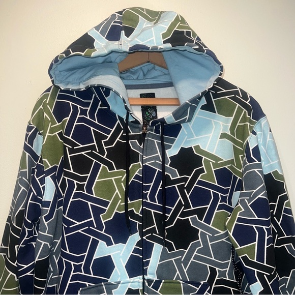 Reef Men's Fleece Hoodie Geometric Sz Small Skater Surfer - Mint Condition - Picture 2 of 10